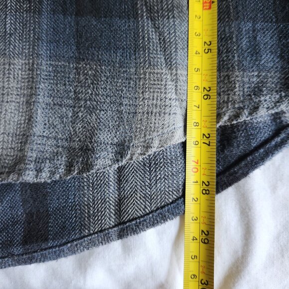 Arnold Palmer Shirt Mens Med Grey & Blue Plaid Long Sleeve Soft Flannel Vintage - Picture 5 of 7